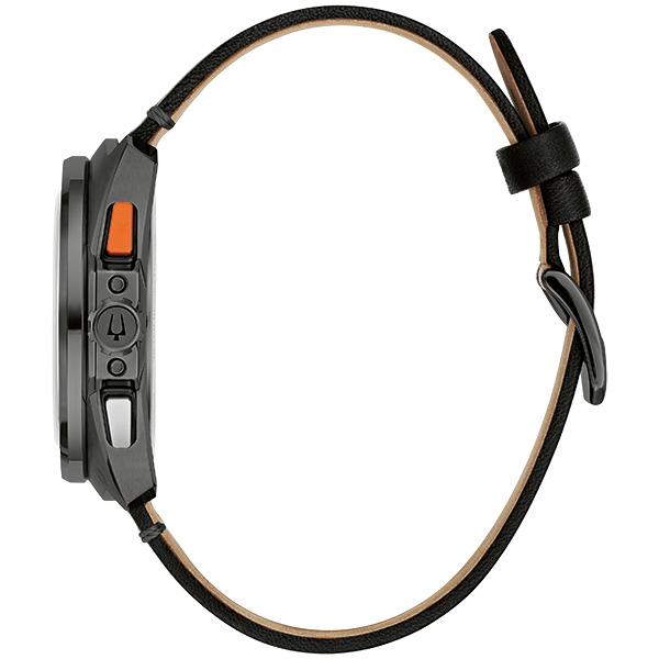 Stacked from 4 images. Method=A (R=7,S=4) Ανδρικό ρολόι BULOVA Racer Chronograph με μαύρο δερμάτινο λουρί