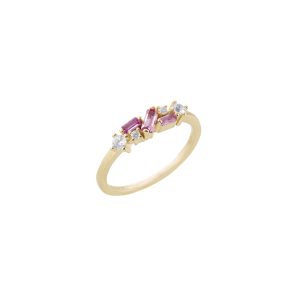 Γυναικείο δαχτυλίδι LAURA P. Pink Lady από ασήμι 925 με φλοιό χρυσού και ζιργκόν