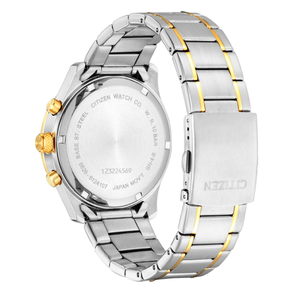 AN8194-51L_BACK Ανδρικό ρολόι CITIZEN Quartz Chronograph με δίχρωμο μπρασελέ