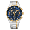 AN8194-51L_FRONT Ανδρικό ρολόι CITIZEN Quartz Chronograph με δίχρωμο μπρασελέ