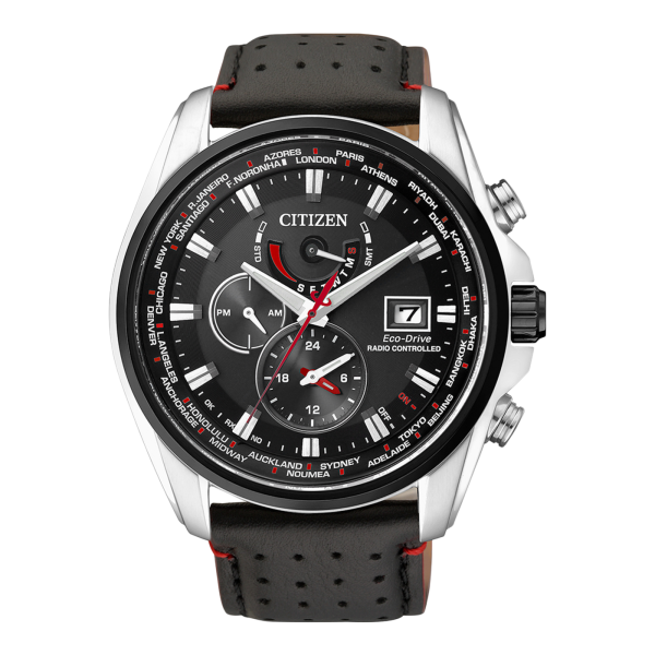 AT9036-08E.thumb_ Ανδρικό ρολόι CITIZEN Eco-drive Chronograph Radio Controlled με δερμάτινο λουρί