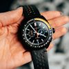 Bulova-Racer-98B428 Ανδρικό ρολόι BULOVA Racer Chronograph με μαύρο δερμάτινο λουρί