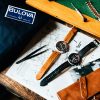 Bulova-Racer-98B4282 Ανδρικό ρολόι BULOVA Racer Chronograph με μαύρο δερμάτινο λουρί