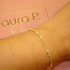 Γυναικείο βραχιόλι LAURA P. Vintage από ασήμι 925 με φλοιό χρυσού και ζιργκόν