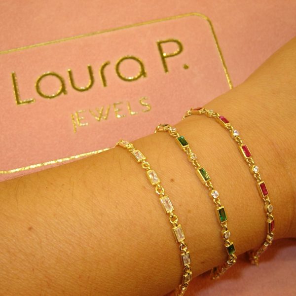 Γυναικείο βραχιόλι LAURA P. Cocktail από ασήμι 925 με φλοιό χρυσού και ζιργκόν
