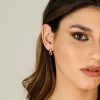 Γυναικεία σκουλαρίκια καρδιές AMEN από ροδιωμένο ασήμι 925