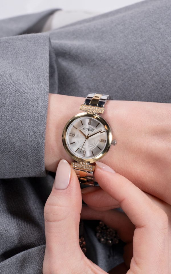 GUESS-ARRAY-GW0762L5-Quartz-8 Γυναικείο ρολόι GUESS Array με δίχρωμο μπρασελέ