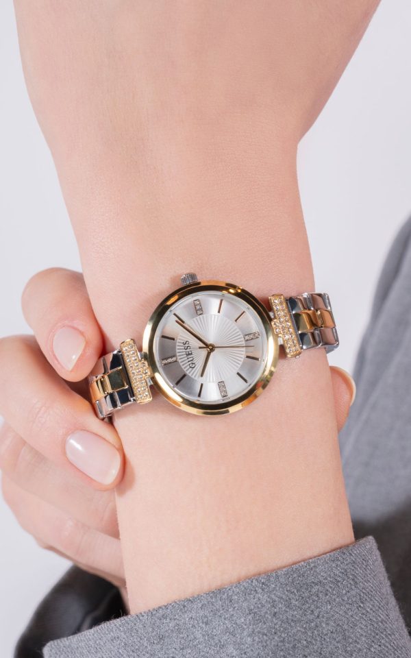 GUESS-ARRAY-GW0762L5-Quartz-9 Γυναικείο ρολόι GUESS Array με δίχρωμο μπρασελέ