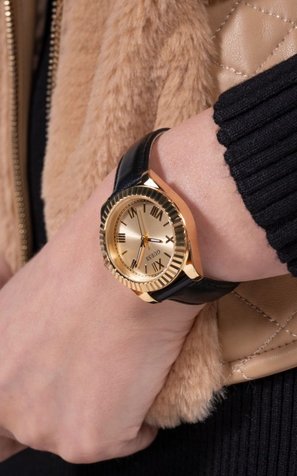 GUESS-MINI-LUNA-GW0761L1-Quartz-8 Γυναικείο ρολόι GUESS Mini Luna με μαύρο δερμάτινο λουρί