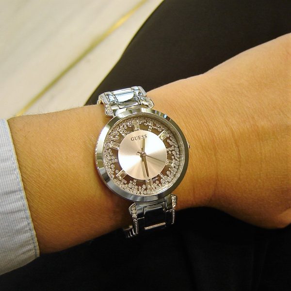 GW0470L1 Γυναικείο ρολόι Guess Crystal Clear με μπρασελέ