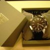 GW0628G1 Ανδρικό ρολόι GUESS Crescent με μαύρο δερμάτινο λουρί