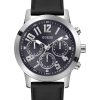 Ανδρικό ρολόι GUESS Parker Multi Function με μαύρο δερμάτινο λουρί