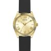 Γυναικείο ρολόι GUESS Mini Luna με μαύρο καουτσούκ λουρί