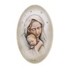LE-08.2494 Εικόνα fresco 10x16 "ΠΑΝΑΓΙΑ ΜΕ ΧΡΙΣΤΟ" σε ξύλο με ζωγραφική και ασήμι