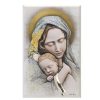 LE-08.33317 Εικόνα fresco 13X20 "ΠΑΝΑΓΙΑ ΜΕ ΧΡΙΣΤΟ" σε ξύλο με ζωγραφική και ασήμι