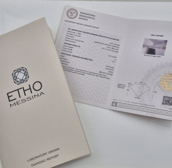 Δαχτυλίδι μονόπετρο ETHO MESSINA από λευκό χρυσό Κ14 με Lab Grown Diamond