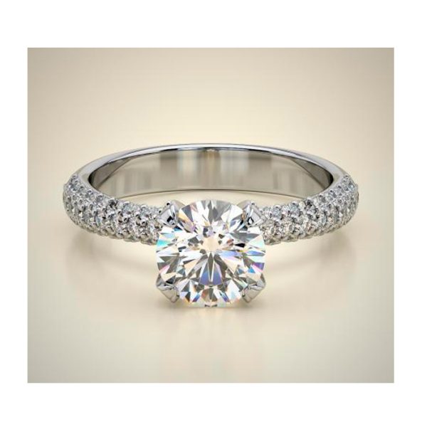 Μονόπετρο δαχτυλίδι DIAMONDJOOLS από λευκό χρυσό Κ18 με διαμάντια BR:0.90ct σύνολο