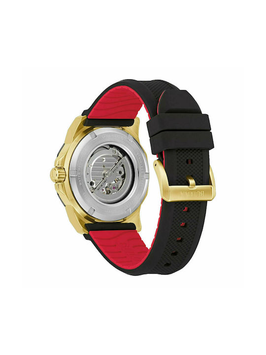 Αντρικό ρολόι BULOVA Automatic Marine Star με μαύρο λουρί καουτσούκ