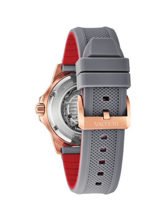 Αντρικό ρολόι BULOVA Automatic Marine Star με γκρι λουρί καουτσούκ