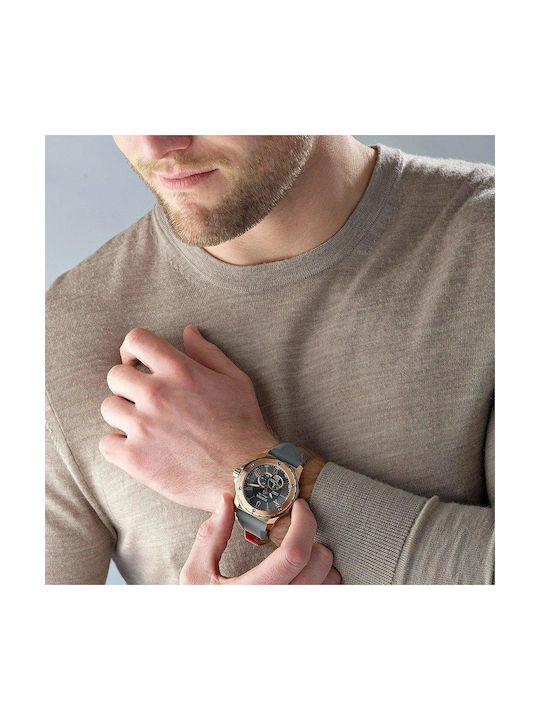 Αντρικό ρολόι BULOVA Automatic Marine Star με γκρι λουρί καουτσούκ