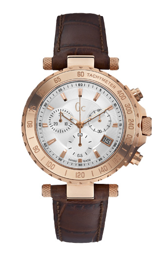 gs1 Unisex ρολόι GUESS Collection με καφέ κροκό δερμάτινο λουρί