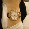 gs2 Unisex ρολόι GUESS Collection με καφέ κροκό δερμάτινο λουρί
