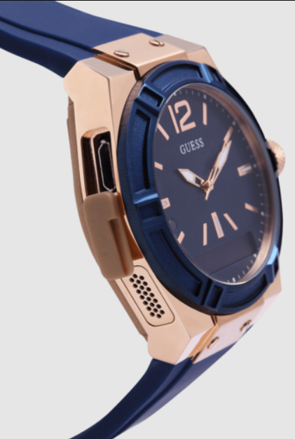 Ρολόι Smart watch GUESS CONNECT με μπλε καουτσούκ
