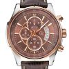 Ανδρικό ρολόι GUESS Collection με καφέ δερμάτινο κροκό λουρί