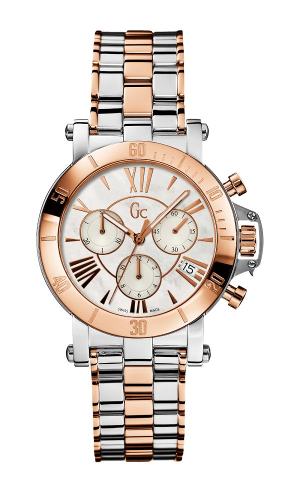guess3 Γυναικείο ρολόι GUESS Collection X73002M1S chronograph με δίχρωμο μπρασελέ