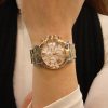 guess4 Γυναικείο ρολόι GUESS Collection X73002M1S chronograph με δίχρωμο μπρασελέ