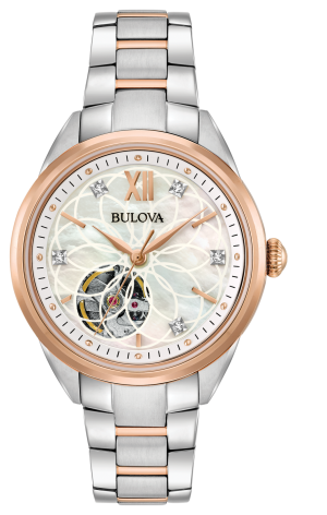 Γυναικείο ρολόι BULOVA Diamond Collection Mechanical με μπρασελέ δίχρωμο