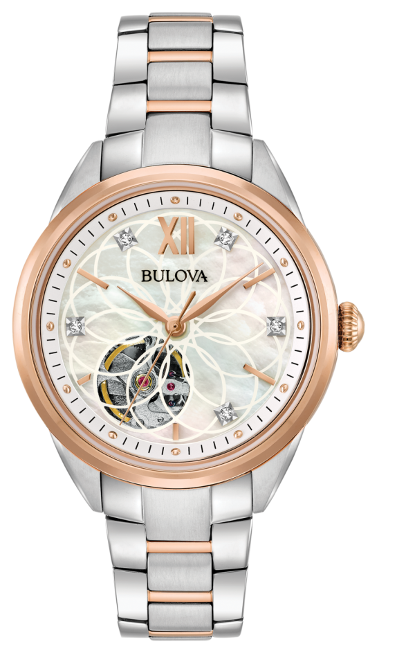 Γυναικείο ρολόι BULOVA Diamond Collection Mechanical με μπρασελέ δίχρωμο