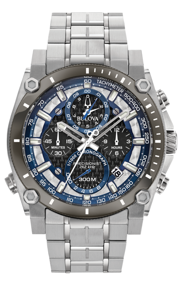 Αντρικό ρολόι BULOVA Precisionist Champlain Chronograph με μπλρασελέ