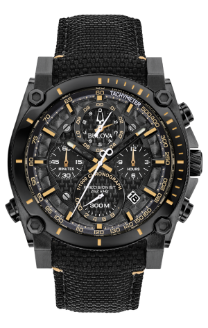 Αντρικό ρολόι BULOVA Precisionist Champlain Chronograph με μαύρο λουρί