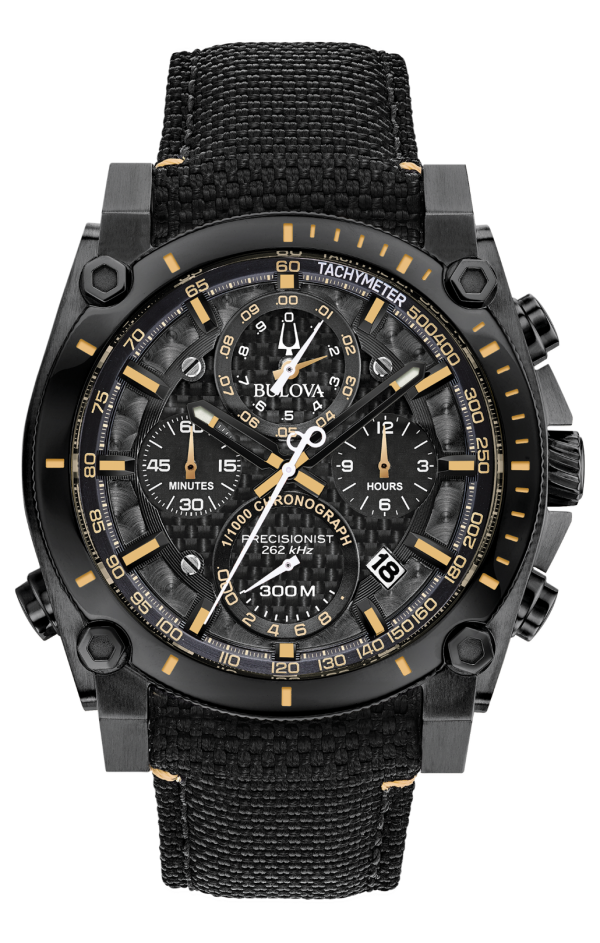image33 Αντρικό ρολόι BULOVA Precisionist Champlain Chronograph με μαύρο λουρί
