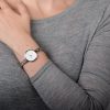 oba20 Γυναικείο ρολόι OBAKU Vind Peach με μπρασελέ δίχρωμο