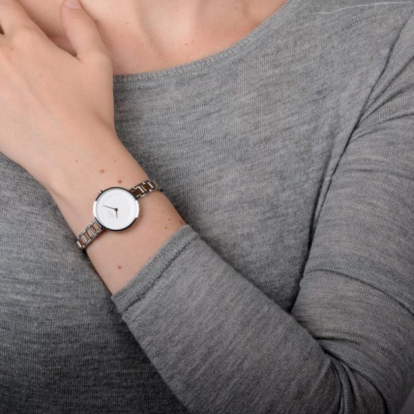oba20 Γυναικείο ρολόι OBAKU Vind Peach με μπρασελέ δίχρωμο