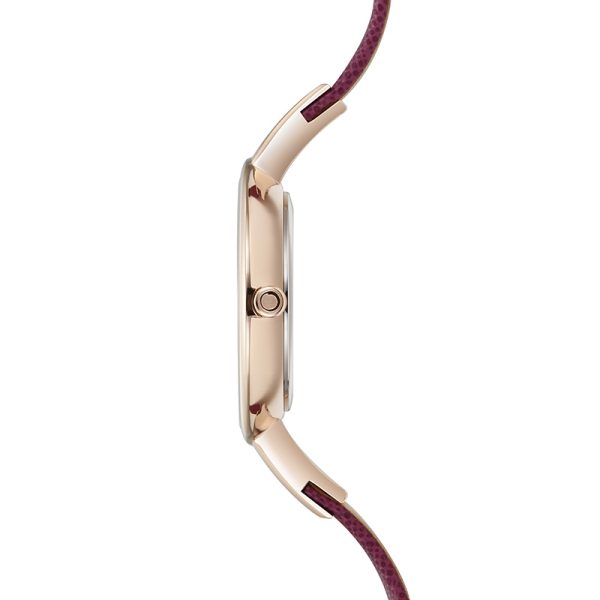 Γυναικείο ρολόι OBAKU Sol Cherry με κερασί δερμάτινο λουρί
