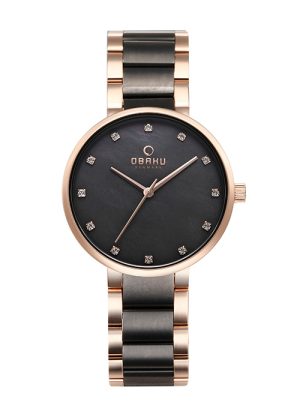 Γυναικείο ρολόι OBAKU Glad Wallnut V189LXVJSJ με μπρασελέ