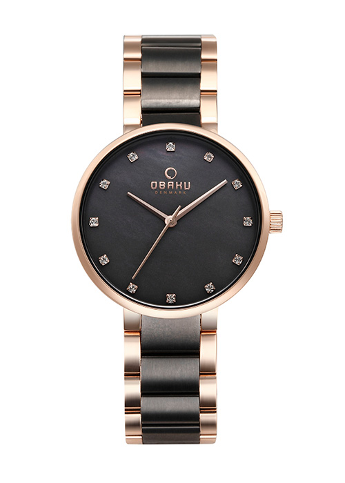 Γυναικείο ρολόι OBAKU Glad Wallnut V189LXVJSJ με μπρασελέ