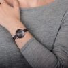 oba40 Γυναικείο ρολόι OBAKU Lun Walnut μπρασελέ