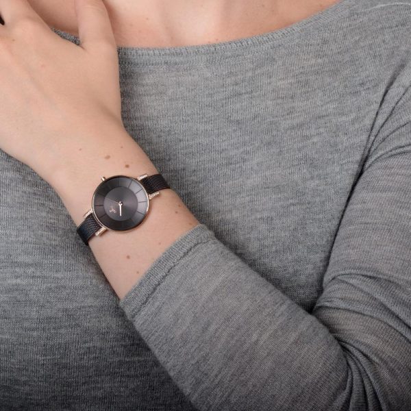 oba40 Γυναικείο ρολόι OBAKU Lun Walnut μπρασελέ