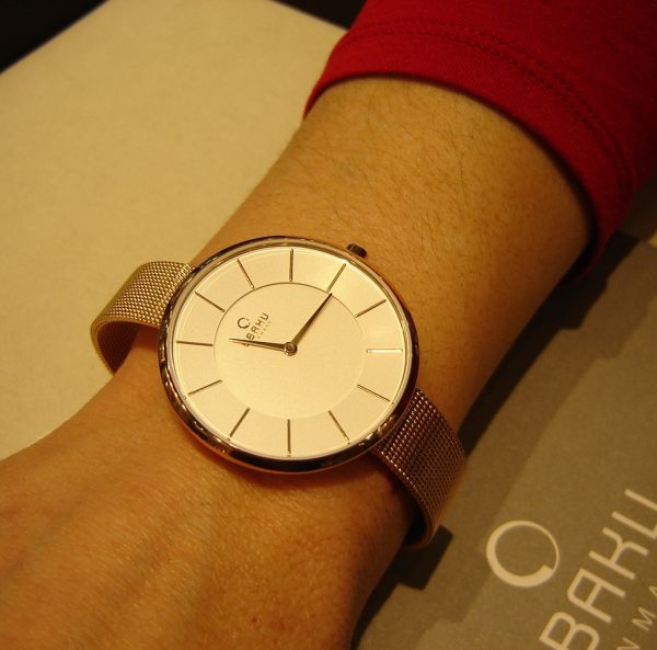 oba57 Watch OBAKU Sand Rose Watch OBAKU Spire Azure with mesh bracelet