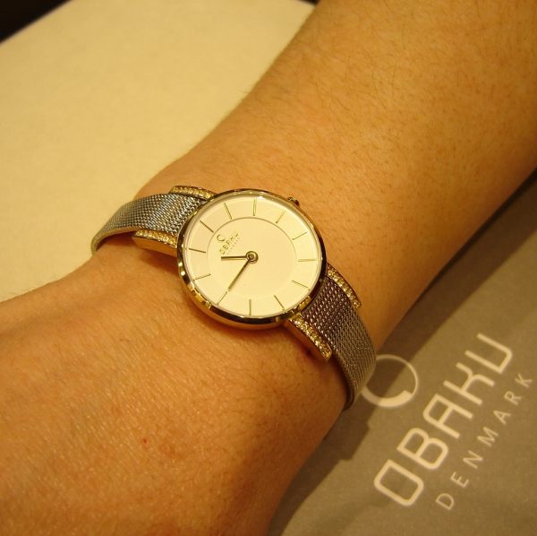 oba60 Γυναικείο ρολόι OBAKU Lykke Gold με δίχρωμο μπρασελέ