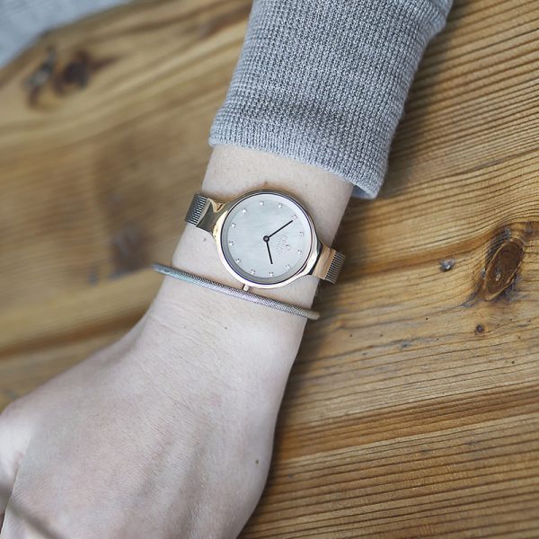 Γυναικείο ρολόι OBAKU Sky Granite με μπρασελέ,δίχρωμο