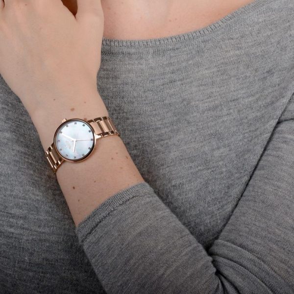 oba7 Γυναικείο ρολόι OBAKU Glad Fuschia με μπρασελέ