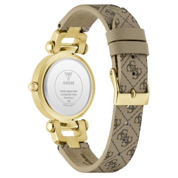 roloi-guess-ginger-me-kafe-dermatino-louraki-2 Γυναικείο ρολόι GUESS Ginger με μπεζ λουρί δερμάτινο με λογότυπο