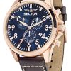 sector4 Ανδρικό ρολόι SECTOR 180 Chronograph R3271690019 με καφέ δερμάτινο λουρί