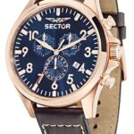 Ανδρικό ρολόι SECTOR 180 Chronograph R3271690019 με καφέ δερμάτινο λουρί
