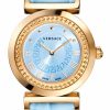 versace8 Γυναικείο ρολόι VERSACE Vanity P5Q80D115S115 με γαλάζιο δερμάτινο λουρί